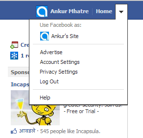 Facebook Menu