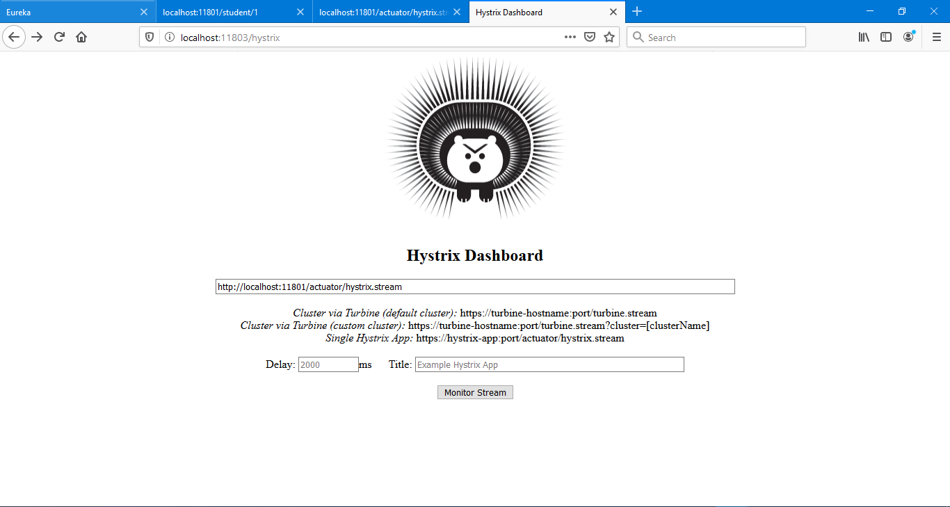 Spring Cloud: Getting started with Hystrix Dashboard