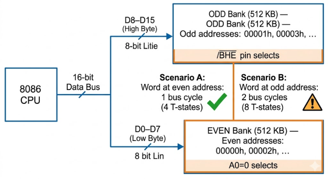 Even and odd memory banks diagram